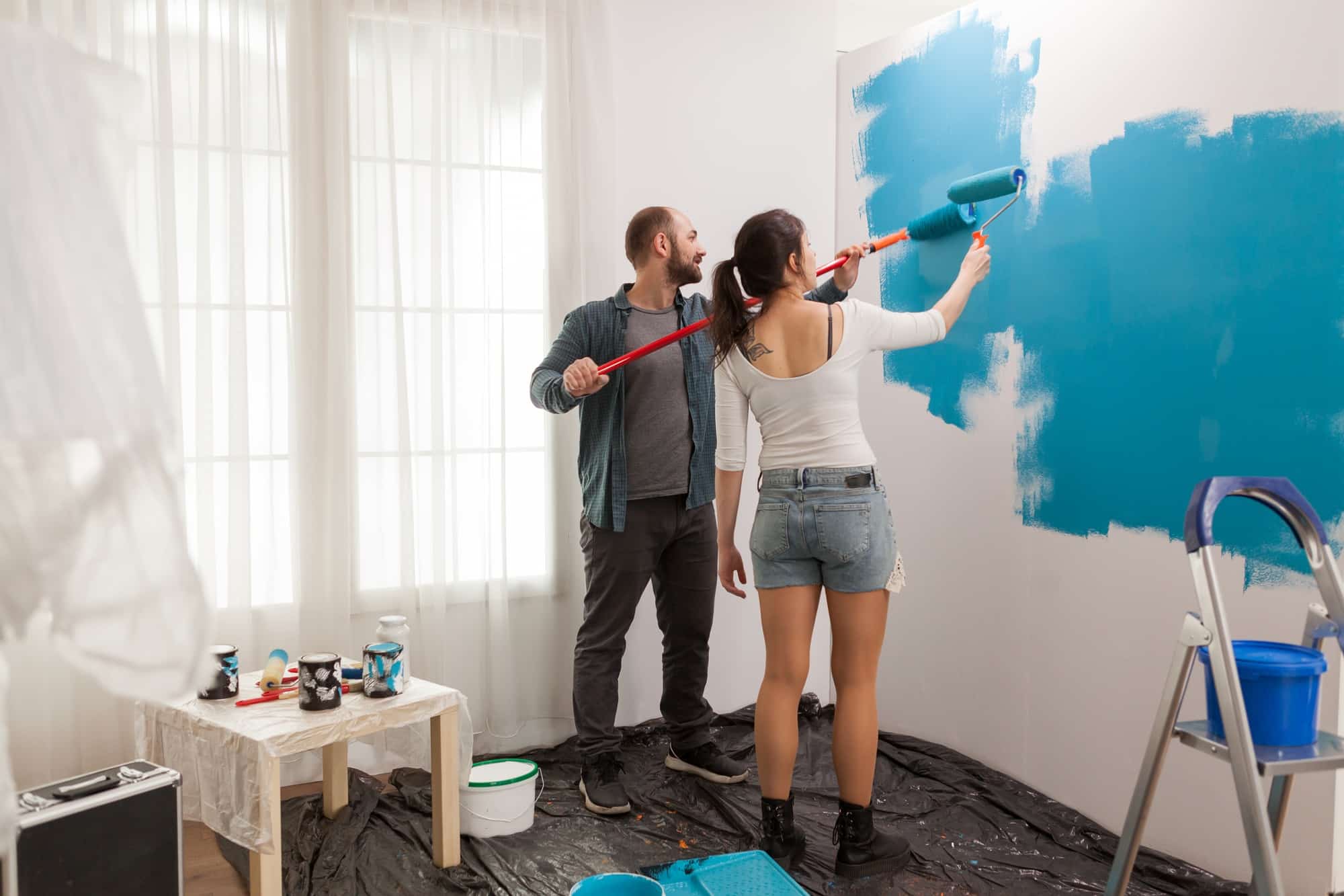 Couple in home decoration